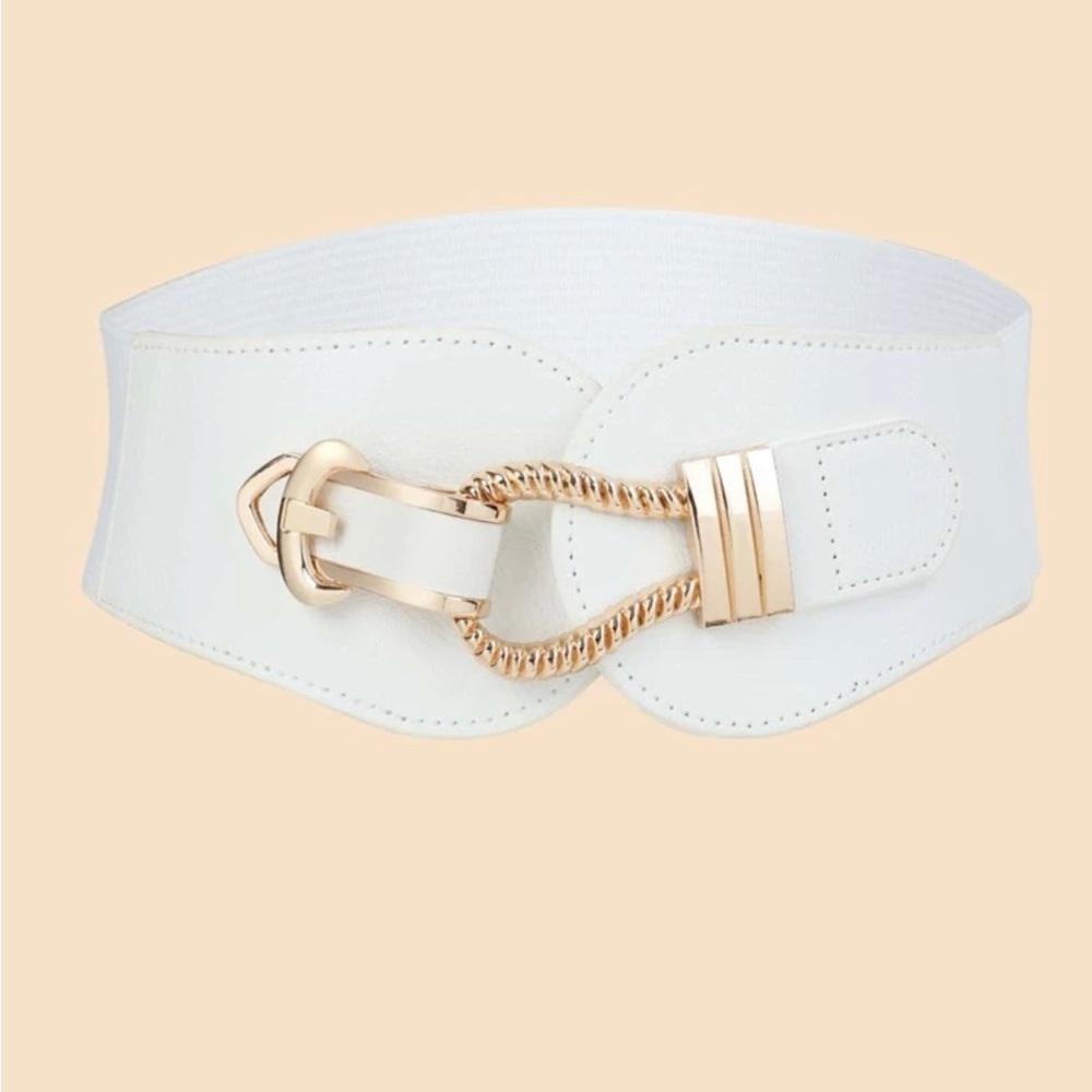 Metal decor wide belt